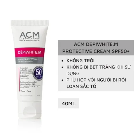 Kem Chống Nắng ACM Depiwhite M Protective SPF50+ - Bảo Vệ Da Khỏi Tia UV, Ngừa Nám Sạm, Phù Hợp Mọi Loại Da, 40ml
