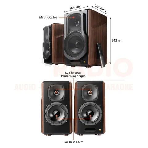 Loa Bluetooth Edifier S2000MKIII 130W - Âm thanh Hi-Res, Bluetooth AptX HD, Thiết kế gỗ MDF Sang trọng, Kết nối Đa dụng cho Nhà và Âm nhạc