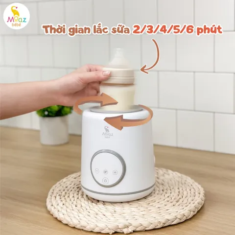 Máy Lắc và Giữ Ấm Bình Sữa Moaz Bebe MB079 - Thiết Bị Thông Minh Giúp Mẹ Tiện Lợi, Giữ Nhiệt và Lắc Sữa Đều Ổn Định
