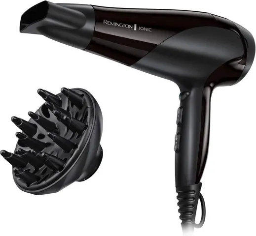 Máy Sấy Tóc Remington Ionic Dry D3190 2200W - Công Nghệ Sấy Ion, 3 Chế Độ Nhiệt, Tóc Mượt Mà, Phù Hợp Tóc Xoăn và Thẳng