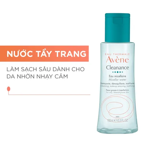 Nước tẩy trang Avene Cleanance Micellar Water 200ml - Dành cho da dầu nhạy cảm, làm sạch sâu, dịu nhẹ, ngăn kích ứng, hỗ trợ loại bỏ trang điểm.
