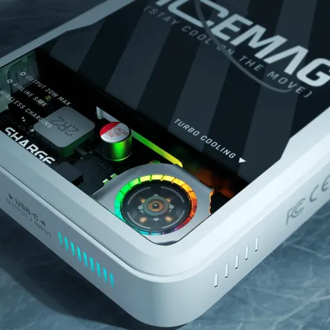 Pin sạc dự phòng từ tính Sharge ICEMAG 10000mAh - Sạc không dây & có dây, quạt tản nhiệt, đèn LED RGB, hoàn hảo cho iPhone 12 Series trở lên
