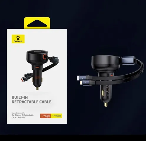 Tẩu Sạc Ô Tô Baseus Enjoyment Pro C+ 55W - Kèm Cáp Type C và Lightning, Hỗ Trợ Sạc Nhanh iPhone và Thiết Bị Di Động