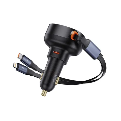Tẩu Sạc Ô Tô Baseus Enjoyment Pro C+ 55W - Kèm Cáp Type C và Lightning, Hỗ Trợ Sạc Nhanh iPhone và Thiết Bị Di Động