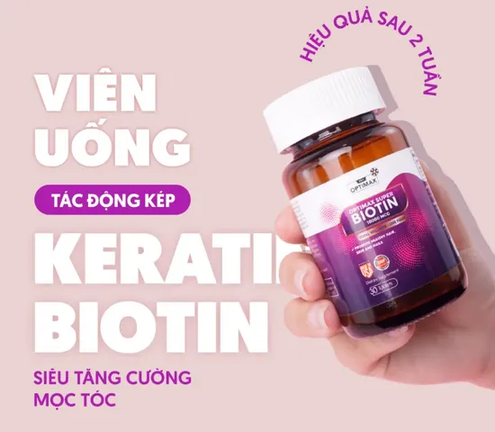 Viên hỗ trợ mọc tóc Super Biotin 10000mcg Optimax Mỹ - Kích thích tóc mọc dày, chắc khỏe, cải thiện tình trạng rụng tóc hiệu quả