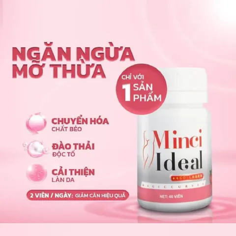Viên Uống Giảm Cân Minci Ideal - Hỗ Trợ Tăng Chuyển Hóa, Ngăn Mỡ Dư Thừa, Vóc Dáng Thon Thả - Lọ 40 Viên Thiên Nhiên An Toàn