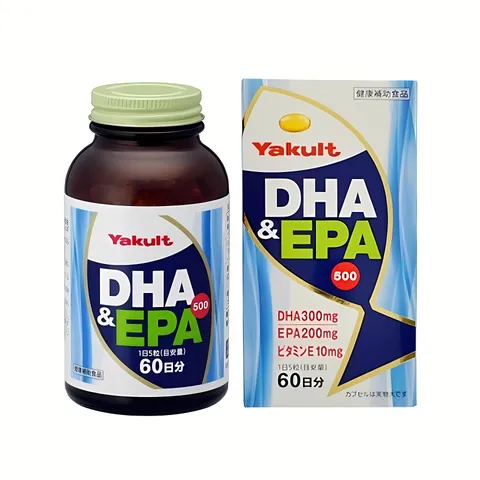 Viên uống DHA & EPA 500 Yakult - Hỗ trợ bổ não, tăng cường trí nhớ, cải thiện chức năng não bộ, sức khỏe tốt cho mọi lứa tuổi