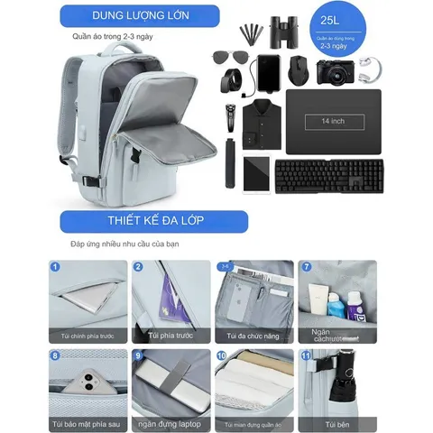 Balo Du Lịch Unisex Chống Thấm Nước Ceymme - Balo Đựng Laptop 16 Inch, Thiết Kế Nhiều Ngăn, Chống Trộm, Thoáng Khí, Dành Cho Mọi Chuyến Đi