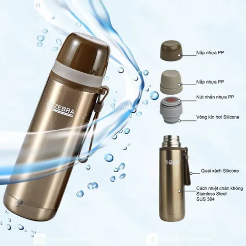 Bình Giữ Nhiệt Inox Picnic Zebra 112651 500ml - Chất Liệu Thép Không Gỉ, Giữ Nhiệt Tối Ưu 12 Giờ, Quai Xách Tiện Lợi