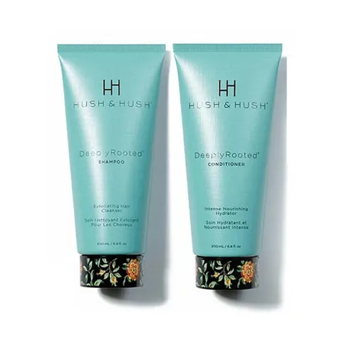 Bộ Dầu Gội Xả Hush & Hush Deeply Rooted - Kích Thích Mọc Tóc, Giúp Phục Hồi Tóc Hư Tổn, 100% Thành Phần Tự Nhiên, 200ml