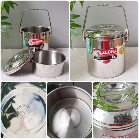 Camen Inox có nắp cài và quai cầm Zebra - Đồ Gia Dụng Nhà Bếp Chất Liệu Cao Cấp, Bảo Quản Thức Ăn An Toàn