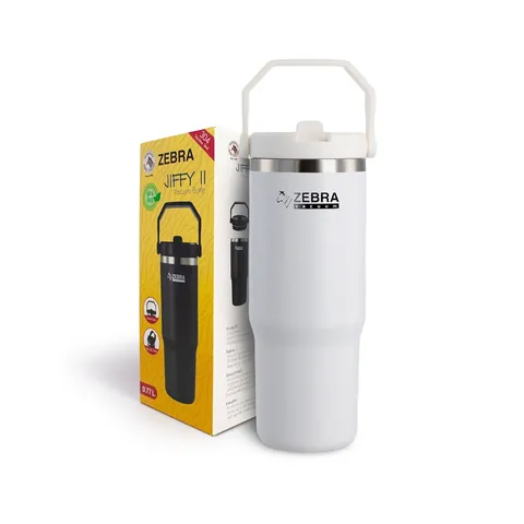Cốc Giữ Nhiệt Zebra Jiffy II 770ml Có Quai Cầm - Inox SUS304, Nắp Có Ống Hút Tiện Lợi, Thời Gian Giữ Nhiệt Lên Đến 12 Giờ