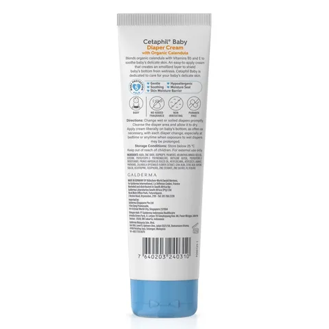 Kem Trị Hăm Cetaphil Baby Diaper Cream 70g - Cấp Ẩm, Làm Dịu Da Nhạy Cảm Cho Bé, Không Nhờn, Không Kích Ứng