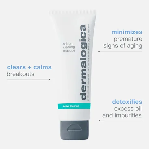 Mặt Nạ Đất Sét Dermalogica Sebum Clearing Masque 75ml - Dành Cho Da Dầu Mụn, Làm Sạch Sâu, Hấp Thụ Dầu Thừa, Kích Thích Làm Dịu Da