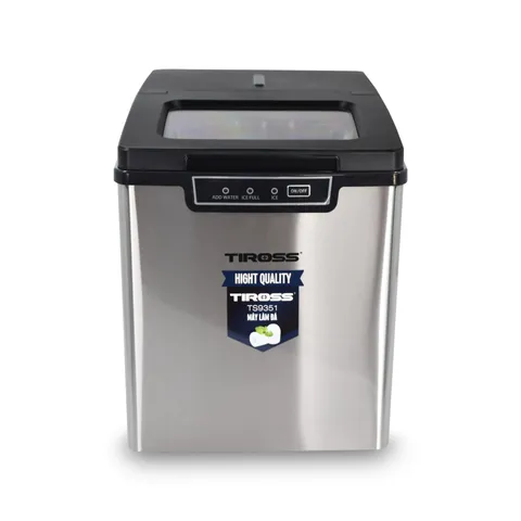 Máy làm đá viên Tiross TS9351 - Công suất 13kg/ngày, thiết kế nhỏ gọn, tiện dụng cho gia đình và quán nước, tiết kiệm điện năng.