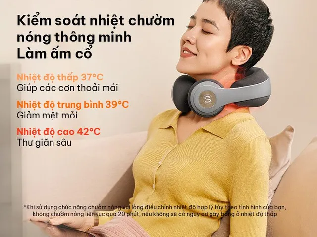 Máy Massage Cổ Đa Năng SKG N5-2 - Thiết Kế Kiểu Tai Nghe, 5 Chế Độ Massage & Chườm Nóng Giúp Thư Giãn Tối Ưu
