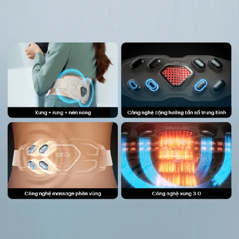 Máy Massage Lưng SKG W9 PRO Thông Minh - 8 Đầu Massage Vật Lý, 14 Chế Độ, Kết Nối App Điều Khiển, Giảm Đau Lưng Hiệu Quả
