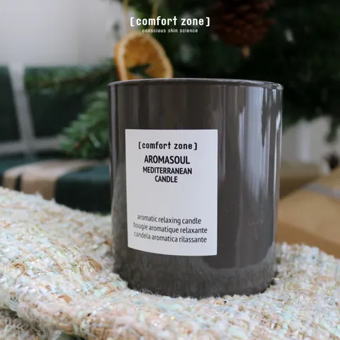 Nến thơm Comfort Zone Aromasoul - Mùi hương chanh Địa Trung Hải kết hợp bách xù và phong lữ, thời gian cháy 50 giờ, mang lại không gian thư giãn