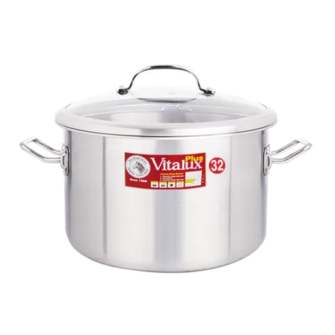 Nồi hầm Inox Zebra Vitalux 3 đáy nắp kính - Chất liệu Inox an toàn, thiết kế bền bỉ, dung tích từ 9.5L đến 18.5L, nấu ăn đa năng