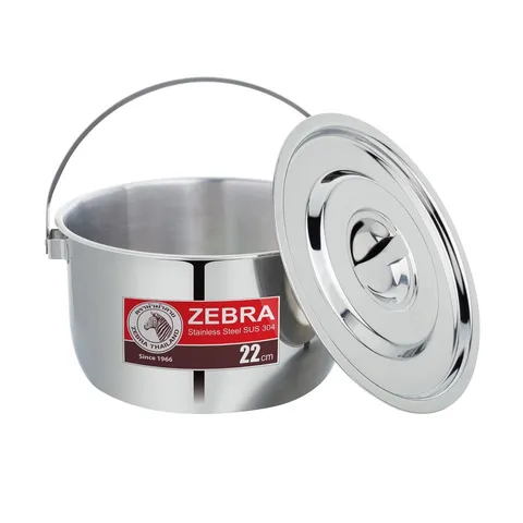 Nồi Inox 304 Zebra Indian 20cm/22cm Có Quai Xách - Nồi Nấu Bền Đẹp, Chất Liệu Cao Cấp, Tiện Lợi Cho Mọi Nhà Bếp
