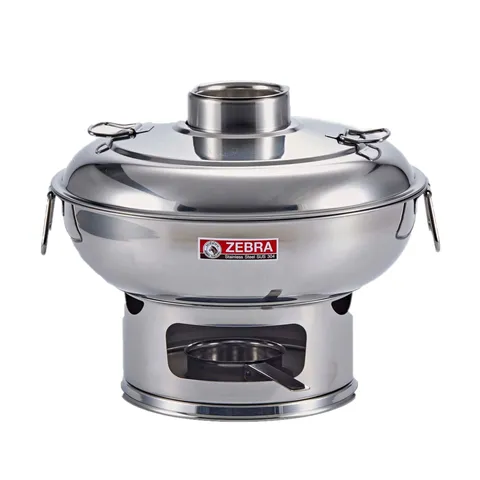 Nồi Lẩu Inox 304 Zebra Mongolian 26cm - Gắn Liền Nồi & Bếp, Thích Hợp Dã Ngoại, Nấu Lẩu Bằng Cồn