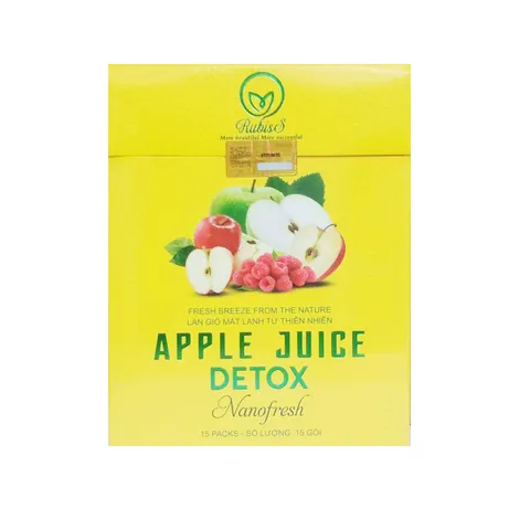 Nước Ép Táo Rubiss Apple Juice Detox - Hỗ Trợ Thải Độc, Giảm Cân Từ Thiên Nhiên, Hương Vị Thơm Ngon Dễ Uống, Hộp 15 Gói 15ml