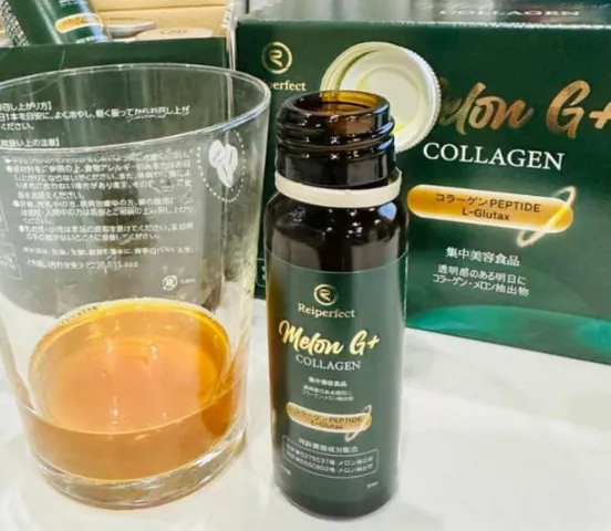Nước Uống Collagen Melon G+ Reiperfect Trắng Da Nhật Bản - Tăng Cường Độ Đàn Hồi, Trẻ Hóa Da, Hỗ Trợ Làm Đẹp Từ Bên Trong