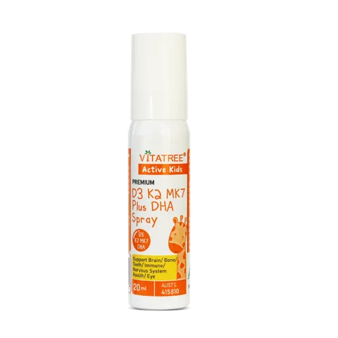 Xịt Vitatree D3 K2 MK7 Plus DHA 20ml - Hỗ trợ bổ sung dinh dưỡng, tăng cường miễn dịch và phát triển chiều cao cho bé