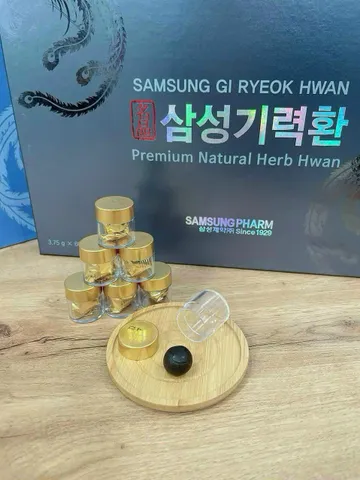 An cung ngưu hoàng hoàn Samsung Gi Ryeok Hwan - Hỗ trợ sức khỏe, phục hồi tai biến, bồi bổ cơ thể, hộp 60 viên.