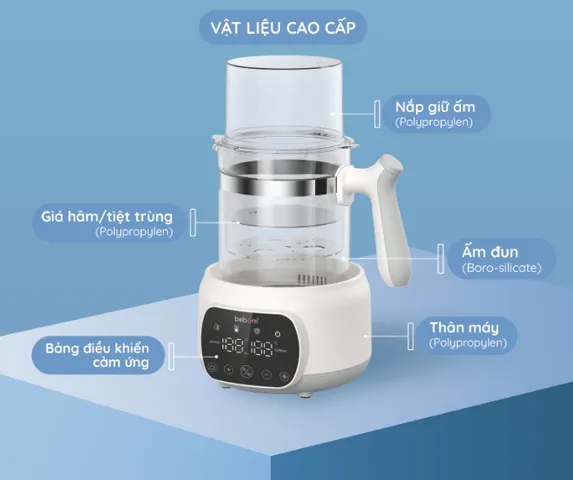 Bình Đun Nước Giữ Nhiệt Pha Sữa Điện Tử Beborn K05 - Giữ Ấm Liên Tục 72h, Chế Độ Đun Sôi và Hâm Nóng Tiện Ích, Màn Hình LED