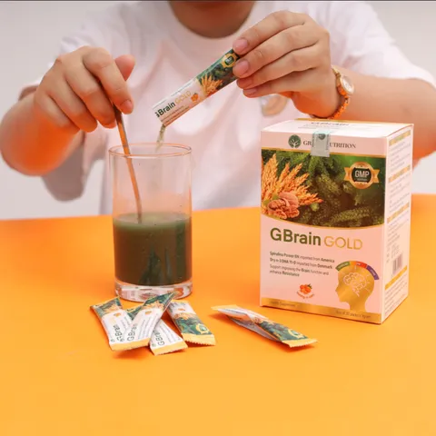 Cốm GBrain Gold - Hỗ trợ phát triển trí não cho bé, bổ sung DHA, kẽm và vitamin, hương vị thơm ngon, cho trẻ từ 2-18 tuổi
