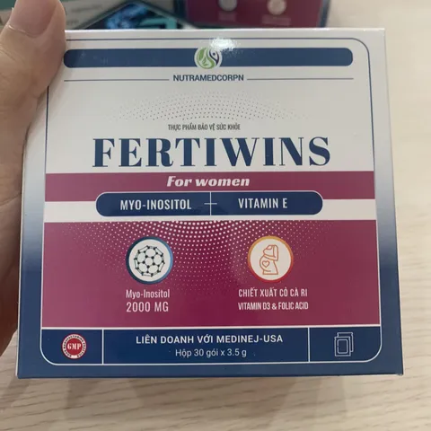 Gói Uống Fertiwins For Women - Hỗ Trợ Tăng Khả Năng Thụ Thai và Cải Thiện Chất Lượng Trứng - Hộp 30 Gói Dinh Dưỡng cho Phụ Nữ