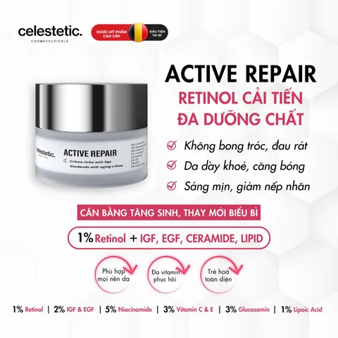 Kem Dưỡng Trẻ Hóa Da Celestetic Active Repair 50ml - Chứa 1% Retinol Giúp Da Tươi Trẻ, Căng Mịn - Dưỡng Ẩm và Tái Tạo Da hiệu quả