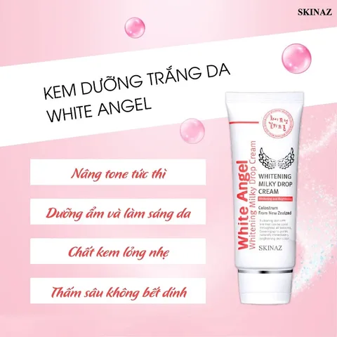 Kem Dưỡng Trắng Da Mặt White Angel Skinaz 70g - Hỗ Trợ Dưỡng Ẩm, Làm Mờ Thâm Sạm, Chất Kem Mịn, Dễ Dàn Giao