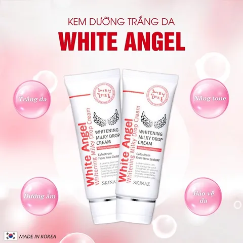 Kem Dưỡng Trắng Da Mặt White Angel Skinaz 70g - Hỗ Trợ Dưỡng Ẩm, Làm Mờ Thâm Sạm, Chất Kem Mịn, Dễ Dàn Giao