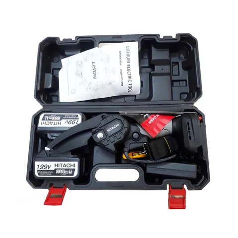 Máy Cưa Cầm Tay Pin Hitachi 199V - Thiết Kế Nhỏ Gọn, Dễ Sử Dụng, Lý Tưởng Cho Cưa Gỗ và Dây Xích, Bộ 2 Pin đi kèm