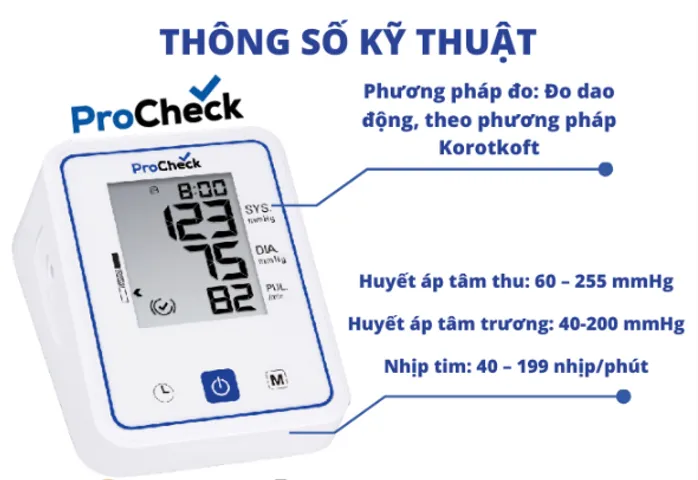 Máy Đo Huyết Áp Bắp Tay Tự Động Procheck 3KF1-3E - Thiết Kế Gọn Nhẹ, Đo Chính Xác Huyết Áp, Nhịp Tim Tự Động, Thông Minh