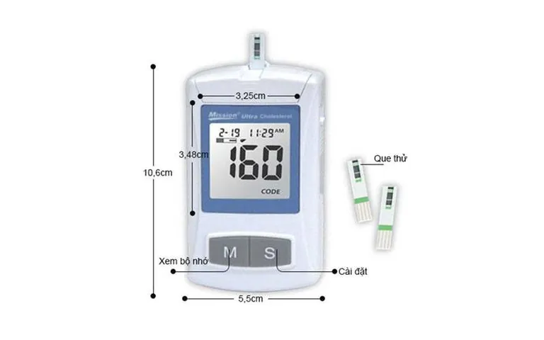 Máy Đo Mỡ Máu Mission Ultra - Thiết Bị Kiểm Soát Cholesterol Chính Xác Từ Đầu Ngón Tay, Dễ Sử Dụng Tại Nhà, Bảo Vệ Sức Khỏe