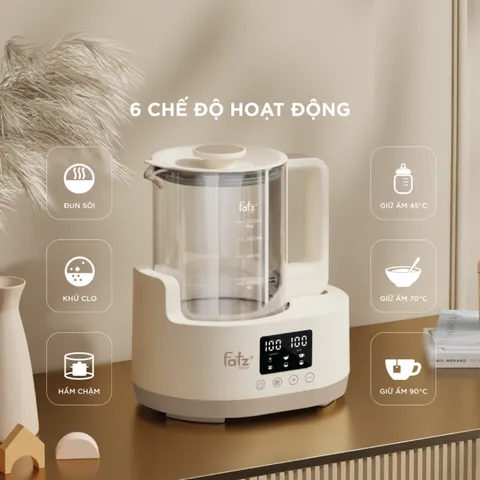 Máy Đun Và Hâm Nước Pha Sữa Fatzbaby Hiquick 1 FB3711CY - Công Nghệ Hồng Ngoại, Đun Nước, Khử Clo, Giữ Ấm, 1.2L