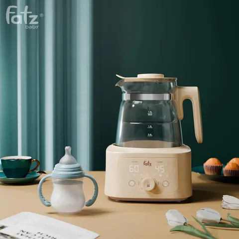 Máy Hâm Sữa Fatzbaby HiQuick 3 - Đun Nước Pha Sữa Thủy Tinh, Màn Hình LED, Chức Năng Tiệt Trùng 30 Phút, Dung Tích 1.3L