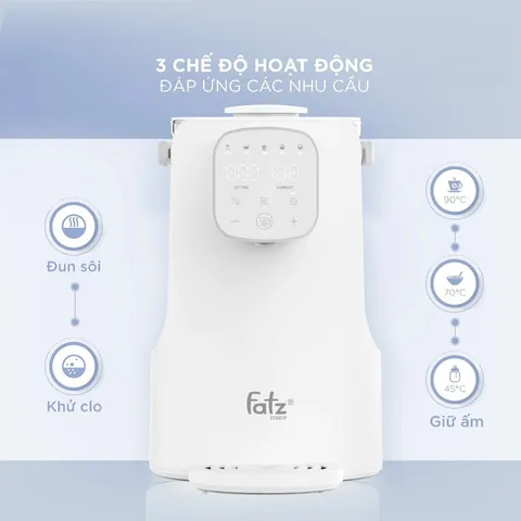 Máy Đun Nước Pha Sữa Fatzbaby Smart 5 Plus FB3823HB - Dung Tích 2L, Công Suất 1000W, Chế Độ Khóa Trẻ Em và Tự Ngắt An Toàn