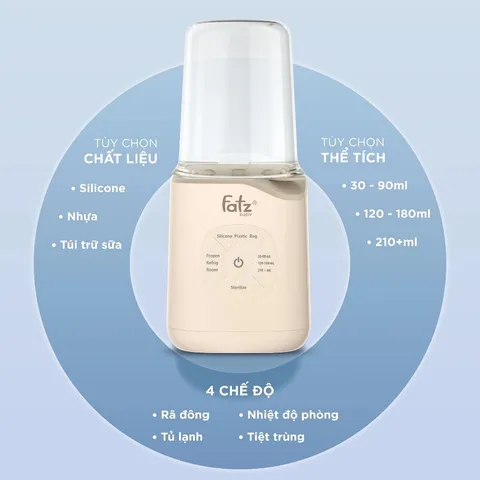 Máy Hâm Sữa và Tiệt Trùng Điện Tử Fatzbaby Mono 11 FB3009TN - Tiện Ích 4 Chức Năng Cho Bé, Hâm Nóng Chất Liệu An Toàn