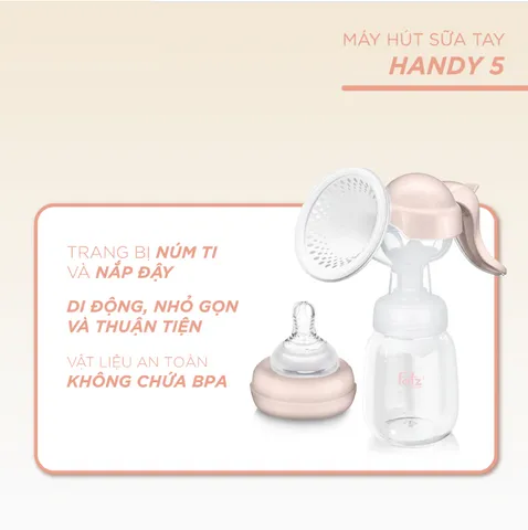 Máy Hút Sữa Bằng Tay Fatzbaby Handy 5 FB1011HY - Giải Quyết Dư Sữa Hiệu Quả Với Phễu Silicon Mềm Dẻo, Tiện Lợi Cho Mẹ