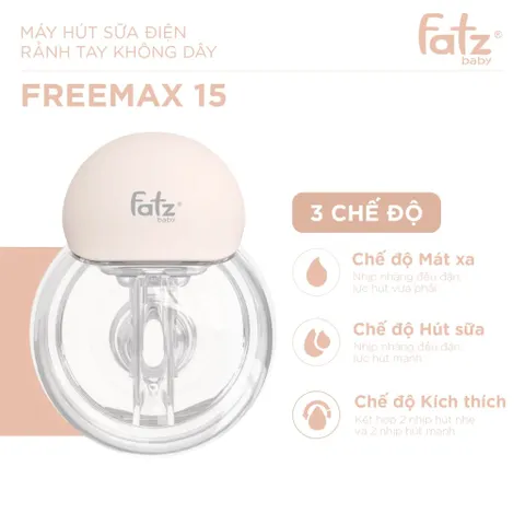 Máy Hút Sữa Điện Rảnh Tay Không Dây Fatzbaby Freemax 15 FB1215SD - Thiết Kế Thông Minh, 3 Chế Độ, Tiện Dụng Cho Mẹ