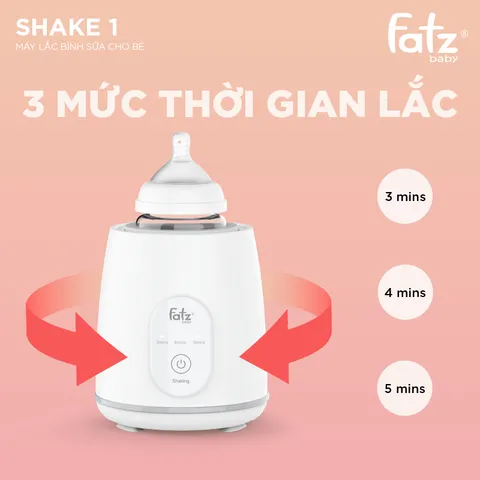 Máy Lắc Bình Sữa Điện Tử Fatzbaby Shake 1 FB3910HB - Lắc Sữa 360 Độ, Giữ Nguyên Dinh Dưỡng, Dễ Sử Dụng cho Bé