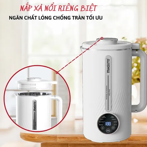 Máy Làm Sữa Hạt Chống Trào MsLove Masuto 1L, Cảm Ứng, 10 Chương Trình Tự Động, Dành Cho Gia Đình 2-4 Người Sử Dụng