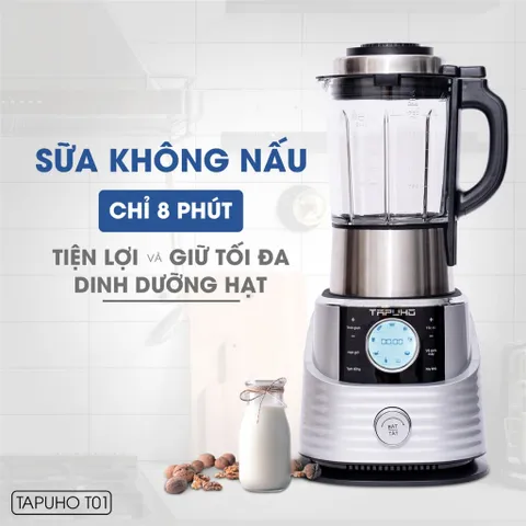Máy làm sữa hạt đa năng Tapuho T01, dung tích 1.75 lít, xay nấu thực phẩm, làm sữa hạt nhanh chóng và tiện lợi cho gia đình.