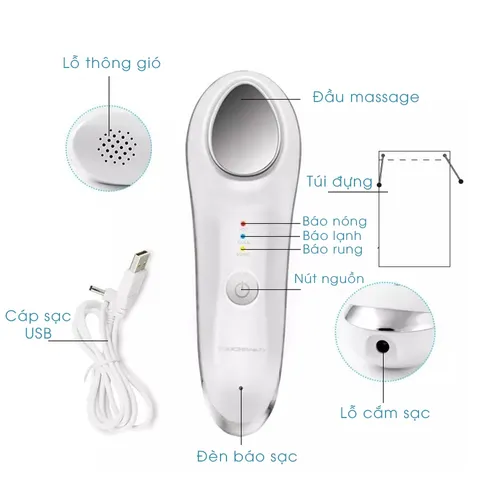 Máy Massage Đẩy Tinh Chất Nóng Lạnh TouchBeauty TB1389 - Cải Thiện Độ Đàn Hồi Và Săn Chắc Cho Da Mặt, Thiết Kế Nhỏ Gọn Tiện Lợi