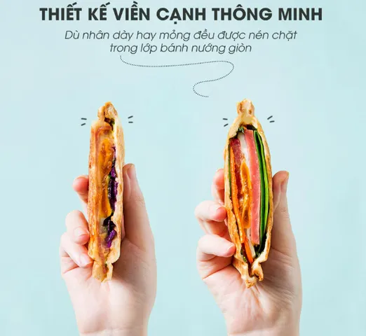 Máy Nướng Bánh Mì 2 Khay Bear C06M1 600W - Nướng Đều Bánh Sandwich Tự Động, Thiết Kế Gọn Nhẹ, An Toàn, Chống Dính