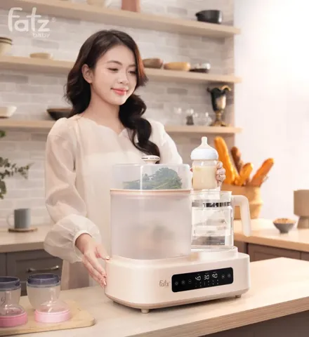 Máy hâm sữa Fatzbaby Multimax 12 FB9503KB - Đun nước, tiệt trùng, hấp thực ăn đa chức năng, 10 chế độ tiện lợi cho mẹ và bé